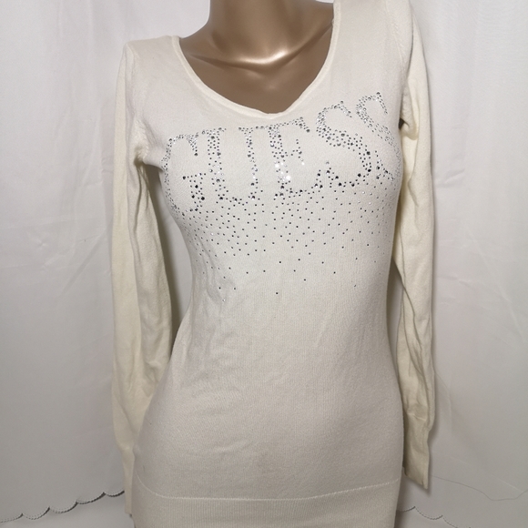 GUESS. White Sweater. Small. - Picture 2 of 9